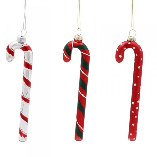 Eleganckie Ozdoby Świąteczne &quot;Czerwono-Zielona Laseczka Cukrowa&quot; z Szkła od Kamai Christmas Decoration®