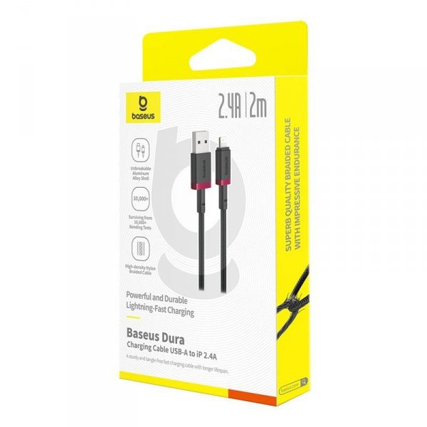 Kabel Baseus Dura 2.4A 2m (czerwono-czarny)