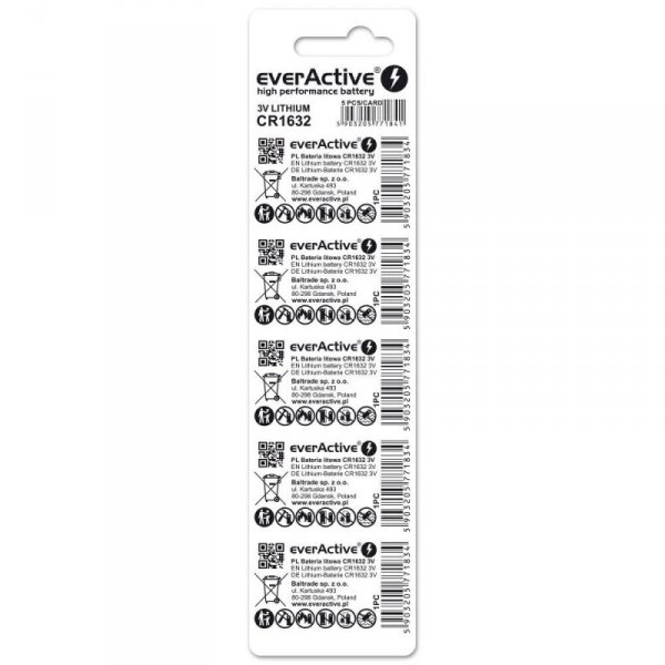 EVERACTIVE BATERIA LITOWA CR1632 BLISTER 5 SZT. CR16325BL