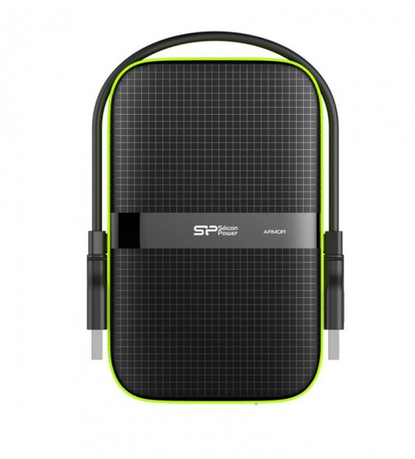 Dysk zewnętrzny HDD Silicon Power Armor A60 (1TB; 2.5&quot;; USB 3.2; 5400 obr/min; Green-Black; SP010TBPHDA60S3K)