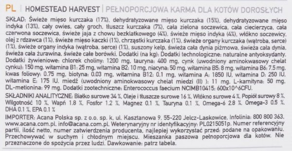 ACANA Homestead harvest cat 340g