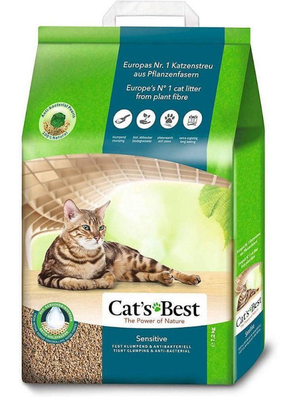 Cat&#039;s Best Sensitive - żwirek drewniany dla kota - 20 l