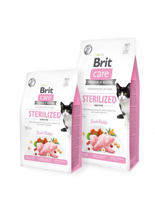 BRIT CARE Cat Grain-Free Sterilised Sensitive -  sucha karma z królikiem dla kotów wysterylizowanych - 7 kg