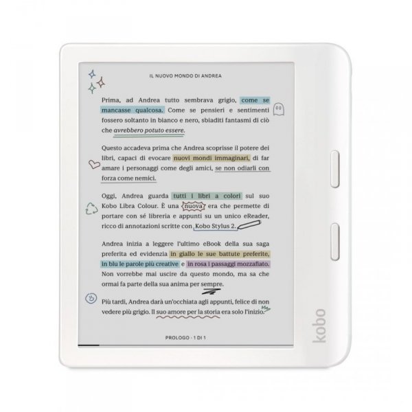 Ebook Kobo Libra Colour 7&quot; E-Ink Kaleido 3 32GB WI-FI White