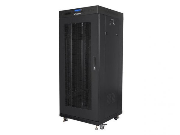LANBERG SZAFA STOJĄCA RACK 19&quot; 27U 600X600 DRZWI PERFOROWANE LCD CZARNA (FLAT PACK) FF01-6627-23BL