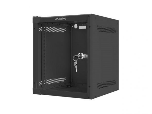 Szafa jednosekcyjna Lanberg WF10-2306-10B (6U; 329mm / 280mm / 310 mm; wisząca; Szklane; 10&quot;; kolor czarny)
