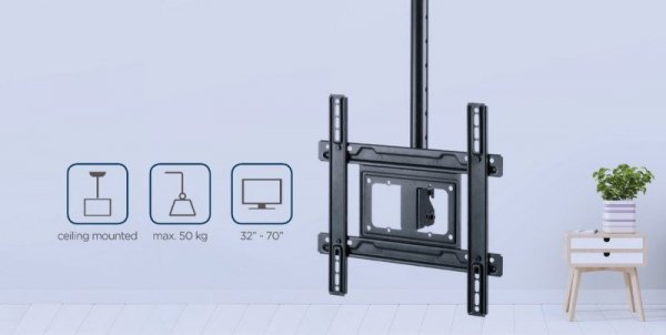 GEMBIRD PEŁNOOBROTOWY UCHWYT SUFITOWY DO TELEWIZORA 32&quot; - 70&quot;, VESA MAX 400 X 400MM, DO 50KG