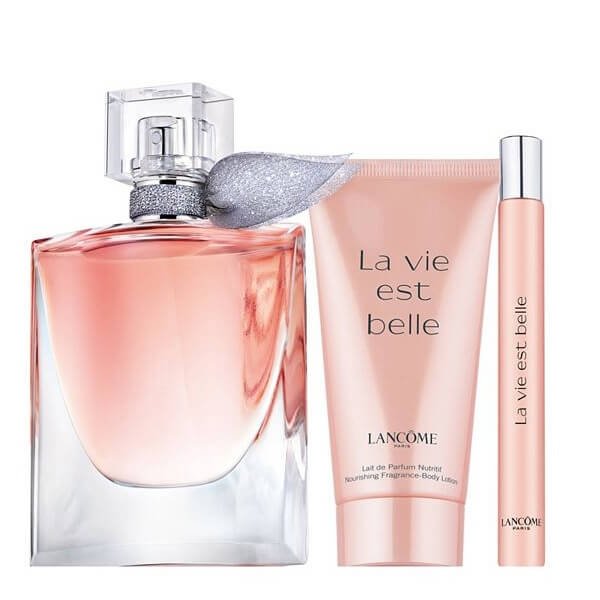 Lancome La Vie est Belle Set - Eau de Parfum 50 ml + Eau de Parfum 10 ml + Body Lotion 50 ml