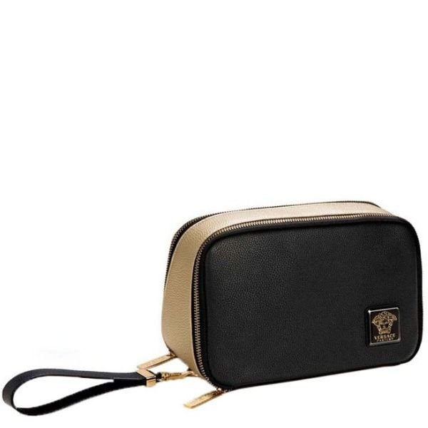Versace Bright Crystal Black and Gold Travel Bag