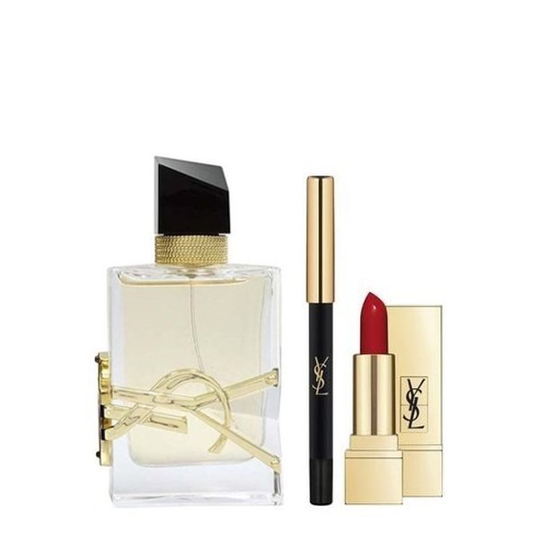 Yves Saint Laurent Libre Set - Eau de Parfum 50 ml + Lipstick Rouge Pur Couture No.1 1.3 g + Waterproof Eye Pencil No.1 0.8 g