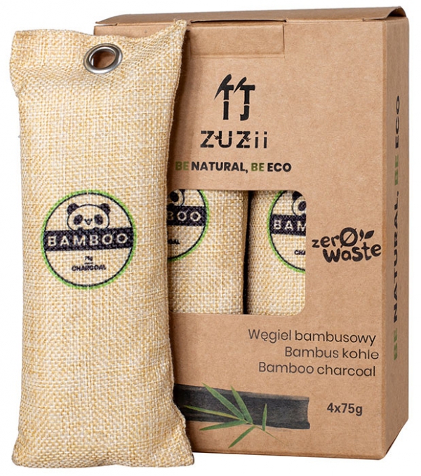 ZUZII Węgiel bambusowy - pochłaniacz wilgoci / zapachów 4 x 75 g