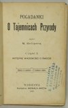 HEILPERN M[aksymilian] - Pogadanki o tajemnicach przyrody. Część 1. Wstępne wiadomości o świecie.