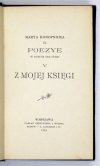 KONOPNICKA Marya - Poezye w nowym układzie. [T.] 5: Z mojej księgi.