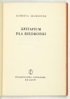 ZECHENTER Elżbieta - Epitafium dla biedronki.