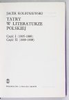 KOLBUSZEWSKI Jacek - Tatry w literaturze polskiej 1805-1939.