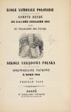 [KLIMASZEWSKI Hipolit] - École nationale polonaise. Compte rendu de l'année scolaire 1851 suivi du programme des etudes. Szkoła Narodowa Polska. Sprawozdanie naukowe z roku 1851 oraz program nauk
