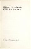 SZYMBORSKA Wisława - Wielka liczba.