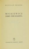 DROBNER Bolesław - Mickiewicz jako socjalista.