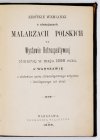 KRÓTKIE wzmianki o nieżyjących malarzach polskich na Wystawie Retrospektywnej otwartej w maju 1898 roku w Warszawie z dodaniem spisu chronologicznego artystów i katalogowego ich dzieł.