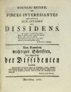 DARLEGUNG der Gerechtsame sowohl derer jetzt so genannten Dissidenten, als auch der hohen Mächte, welche jene aufrechts zu erhalten verbunden sind. Französich nach dem Petersburger Original, nebst einer zugleich aus dem französischen und latainischen pete