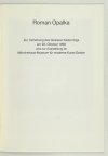 Mönchehaus-Museum für moderne Kunst. Roman Opałka. Zur Verleihung des Goslarer Kaiserrings [...] und zu Ausstellung im ...