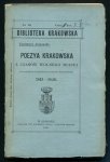 Sosnowski Kazimierz - Poezya krakowska z czasów wolnego miasta (ze szczególnem uwzględnieniem Edmunda Wasilewskiego) 1815-1846