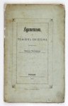 AJSCHYLOS - Agamemnon. Tragedya Eschylosa. Przekładania Zygmunta Węclewskiego.