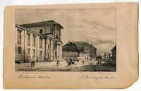 [KRAKÓW]. Przedmieście Stradom. Le Faubourg de Stradom. Litografia form. 10,9x17,9 na ark. 15,2x24,4 cm. 
