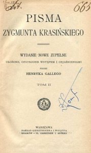 Krasiński Zygmunt - Pisma. Wydanie nowe zupełne ... t.2.