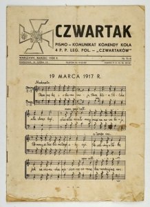 CZWARTAK. Pismo - Komunikat Komendy Koła 4 P. P. Leg. Pol. - Czwartaków