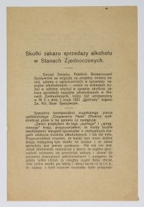 Skutki zakazu sprzedaży alkoholu w Stanach Zjednoczonych. 