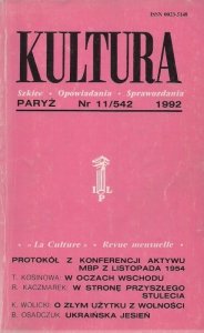 Kultura. Szkice, opowiadania, sprawozdania. Nr 11/542: XI 1992.