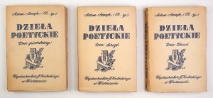 ASNYK Adam (El...y) - Dzieła poetyckie. Wyd. zupełne. Oprac. Zygmunt Michałowski. T. 1-3.