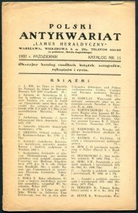 Polski Antykwariat Lamus Heraldyczny - katalog nr 11: X 1937
