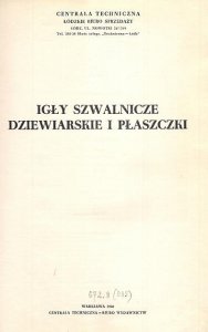 Igły szwalnicze dziewiarskie i płaszczki.