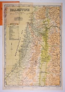 [PALESTYNA]. Palestine. Mapa barwna form. 49,8x34,8 cm.