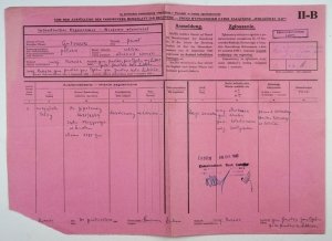 ZGŁOSZENIE z czasów okupacji dotyczące majątku znajdującego się zagranicą, dat. 30 X 1940 w Krasnem.