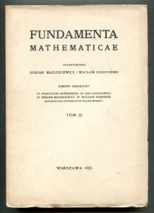 Fundamenta Mathematicae. Redaktorowie: Stefan Mazurkiewicz i Wacław Sierpiński. T.3 [1964]