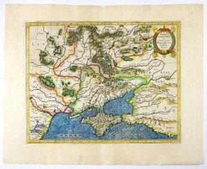 [UKRAINA]. Tavrica Chersonesvs. Nostra aetate Przecopsca et Gazara dicitur. Miedzioryt kolorowany form. 31,2x39,8 na ark. 41,5x52 cm