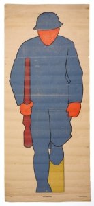 [TARCZA strzelnicza z I wojny]. Bild 3a Figurscheibe von vorn - sylwetka żołnierza francuskiego widziana z przodu.