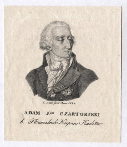[CZARTORYSKI Adam Kazimierz]. Adam X-że Czartoryski, b: Naczelnik Korpusu Kadetów.