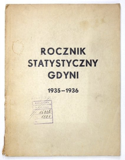 POLKOWSKI Bolesław - Rocznik statystyczny Gdyni 1935-1936. Redagował ...