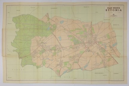 [BYTOM] Plan miasta Bytomia. Plan barwny form. 52x80 cm.