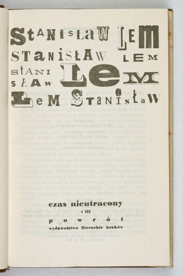 LEM Stanisław - Czas nieutracony. T. 1-3.