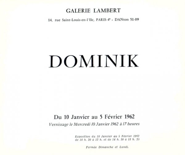 Lambert, Galerie. Dominik.