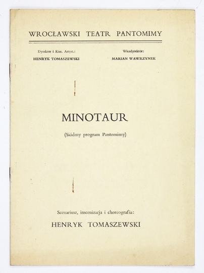 [Tomaszewski Henryk]. Dwa programy Wrocławskiego Teatru Pantomimy Henryka Tomaszewskiego z 1957 i 1964.