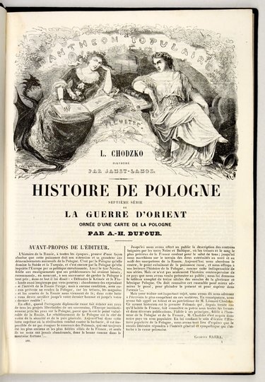 CHODŹKO Leonard - Histoire de Pologne. Septiéme serie de la Guerre d'Orient. Illustrée par Janet-Lange et Gustave Janet. Ornée d'une carte de la Pologne par A.-H. Dufour.