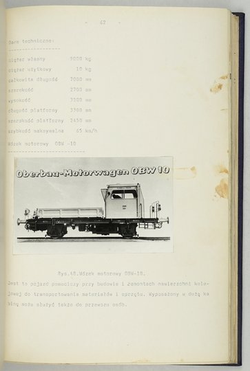 WILK Jerzy - Środki transportowe w kolejowych robotach drogowych. Praca magisterska wykonana pod kierunkiem Promotora dr inż. Bruno Obuchowicza