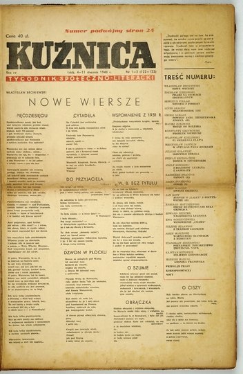 KUŹNICA. Tygodnik społeczno-literacki. 1948