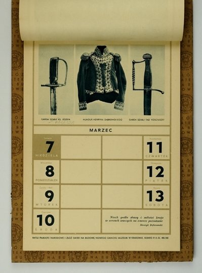 KALENDARZ Komitetu Budowy Muzeum Narodowego w Krakowie na rok 1937